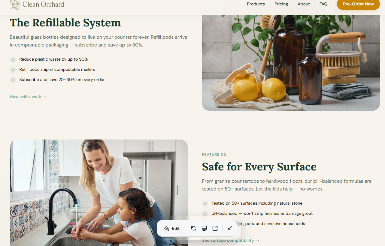 A parent and child washing their hands at home